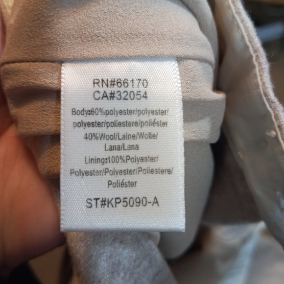 Elevenses Anthropologie Wool Blend Wide Leg Shimmer Tan Pants Size 10 - Picture 7 of 8